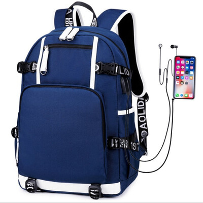 

Large capacity USB computer bag leisure backpack for male leisure middle school students waterproof bag