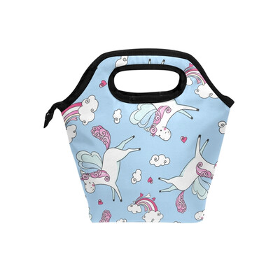 

Lunch Bag Tote Bag White Unicorn Travel Picnic Organizer Lunch Holder Handbags Lunch Bag Box for Office