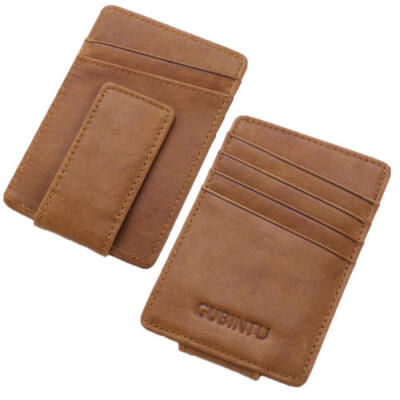 

CREDIT CARD HOLDERMENS LUXURY SOFT QUALITY LEATHER WALLET LEATHER DOLLAR CLIP