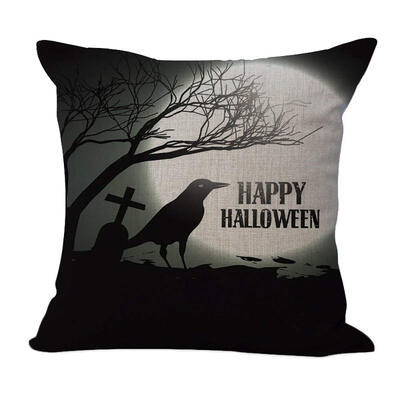 

UpperX flax Happy Halloween Pillowcase Square Decor Sofa Cushion Cover Decorative Throw Pillowcase 18 inch X 18 inch