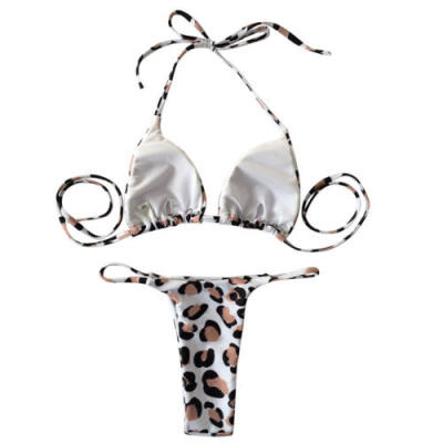 

Sexy Women Swimsuit Push Up Leopard Bikini Swimwear Bathing One Piece Monokini