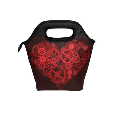 

Insulated Lunch Tote Bag Tool Heart Travel Picnic Lunch Handbags Portable Zipper Lunch Bag Box