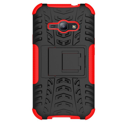 

Fivice Samsung J1 ACEJ110 Case TPU anti-fall tire pattern back clip bracket phone case