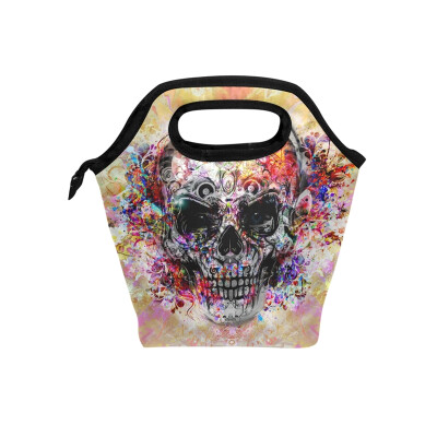 

Lunch Bag Tote Bag Floral Skull Travel Picnic Organizer Lunch Holder Handbags Lunch Bag Box