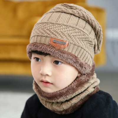 

Autumn&winter new wool hat neckband suit tide Korean version winter thickened warm knit hat childrens hat