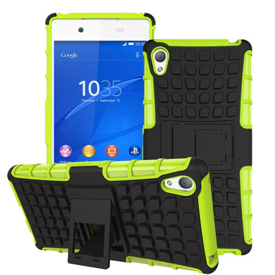 

Fivice Sony Z4 Case TPU anti-fall tire pattern back clip bracket phone case