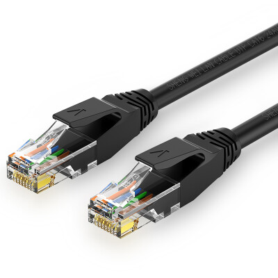 

Shengwei LC-6050G six lines of pure copper Gigabit 8-core twisted-pair network jumper 5 meters black oxygen-free copper high-speed network cable Gigabit network cable