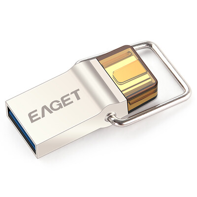 

Yi Jie (EAGET) CU10 OTG 32G (USB3.0 + Type-C 3.1 двойной интерфейс) высокоскоростной цельнометаллический мобильный телефон U общий компьютер жемчуг никель