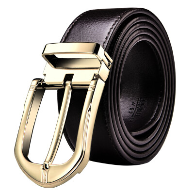 

POLO men business needle buckle belt first layer leather belt 010581 gold buckle coffee with regular models