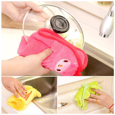 

New Baby Hand Towel Soft Childrens Cartoon Animal Hanging Wipe Bath Face Towel