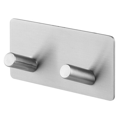 

KECOOO K06695 stainless steel hook coat hook bathroom living room balcony wall hook double hook free punch