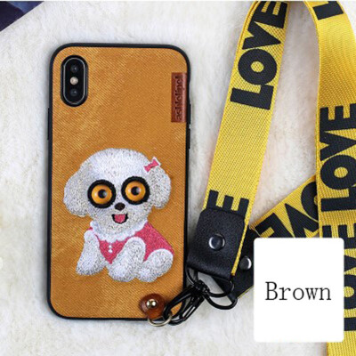 

New iphone8 Case Embroidery Cute Mobile Phone Shell Cartoon Animal iPhone  Phone Case