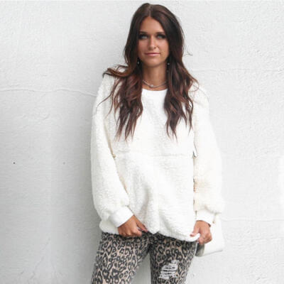 

US Womens Long Sleeve Loose Winter Warm Sweater Casual Jumper Pullover Tops New