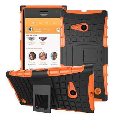 

Fivice Nokia Lumia 730735 Case TPU anti-fall tire pattern back clip bracket phone case