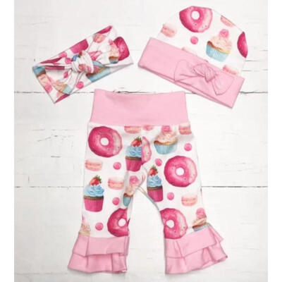 

AU Stock Newborn Baby Girls Tops Romper Floral Ruffle Pants Outfits Clothes 0-3Y