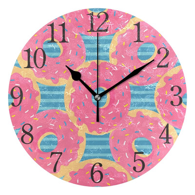 

Wall Clock Arabic Numerals Design Donut Pattern Round