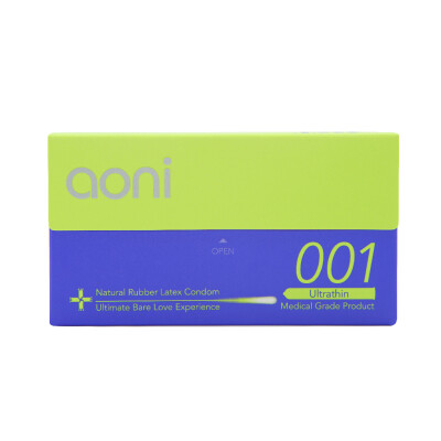 

Aoni Condoms - Ultrathin 001 12 PCS - Achieved Worlds Thinnest Latex Condom - Premium 001 Series - Water Based Lubricant