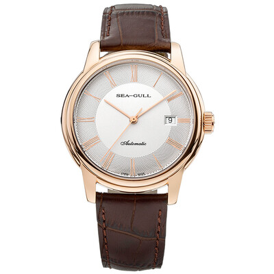 

SEAGULL Mens Analogue Quartz Watch with Leather Strap
