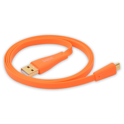 

Shanze SAMZHE QSC-601 gold-plated ultra-thin flat Micro USB data charging cable Samsung HTC&other mobile phone cable 1 m orange