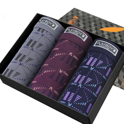 

Playboy PLAYBOY 5270 Men&39s underwear Men&39s angle pants plus fat to increase the code fat guy guitar pants waist shorts 3 gift box multi-color