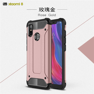 

Fivice Xiaomi MI 8 case Luxury Silicone Diamond Armor PC Hard Shell Phone Case