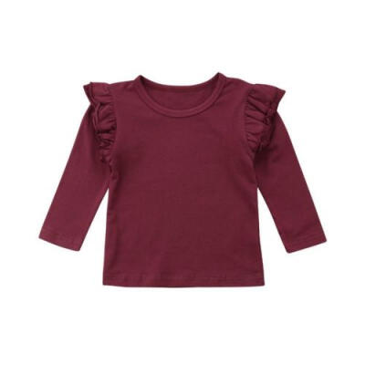 

Cute Baby Girl Color Long Sleeve T-shirt Tops Tee Clothes Outfit Blouse