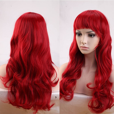 

Anime Cosplay Synthetic Wig Long Curly Wavy Heat Resistant Fiber Full Wig with Bangs Layered Vogue for Women