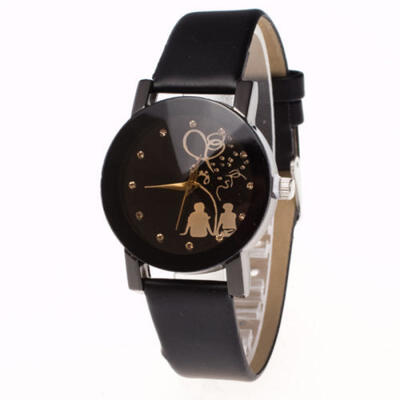 

NEW Mens Women Couple Silhouette Back Love Leather Band Quartz Wrist Watch