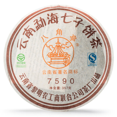 

Li Ming 7590 Octagonal Pavilion Yunnan Aged Pu-erh Tea Cake 2009 357g Ripe