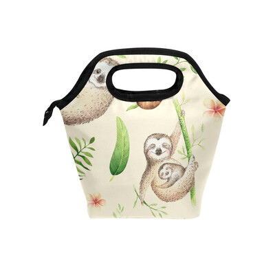

Lunch Bag Tote Bag Coconut Brown Sloth Travel Picnic Organizer Lunch Holder Handbags Lunch Bag Box