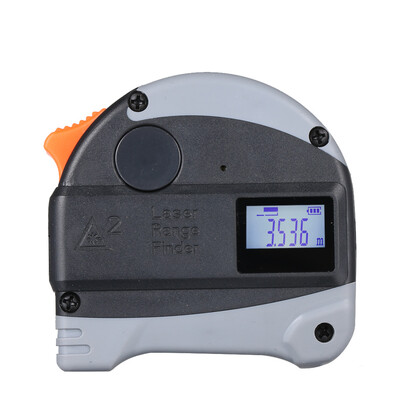 

2-in-1 La-ser Tape Measure Meter with LCD Display Multifunctional Digital Distance Measurer Range Finder Dual-side Metal Blade Po