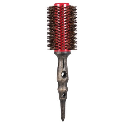 

32mm Round Brush Natural Bristle Roller Comb With Non-slip Wood Handle Aluminum Round Comb for Hair Styling