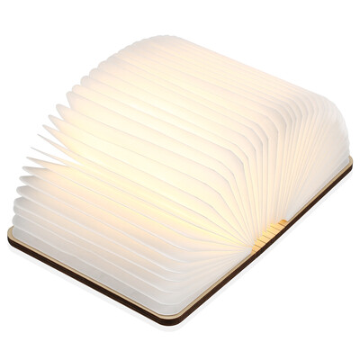 

001 USB Rechargeable Warm White LED Wooden Folding Mini Book Shape Light Desk Night Lamp for Living Room Christmas Decor