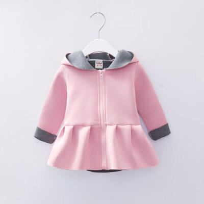 

Baby Girl Rabbit Ear Hoodies Coat Ruffle Autumn Winter Jacket Outwear Clothes AU