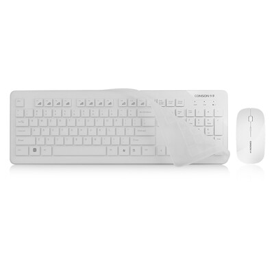 

Общая запись (Conson) CS6500 + 3 Бесшумный поколение беспроводная оптическая мышь и клавиатура установлена ​​полноразмерная три общие области Интеллектуальные сна тонкий белый