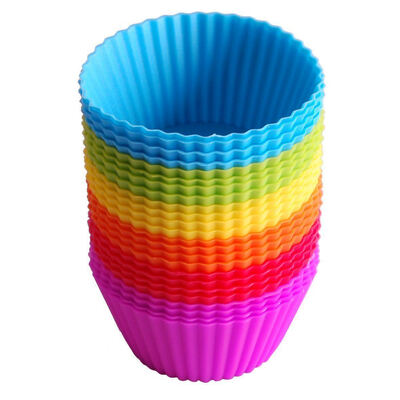 

UpperX 24PCS Silicone Baking Cups Cupcake Liners Muffin Cups Non-Stick Molds Reusable 6 Color
