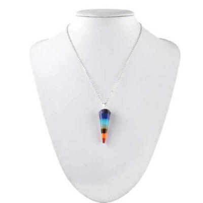 

Natural Stone Crystal Quartz Healing Point Chakra Pendant Necklace Gemstone US