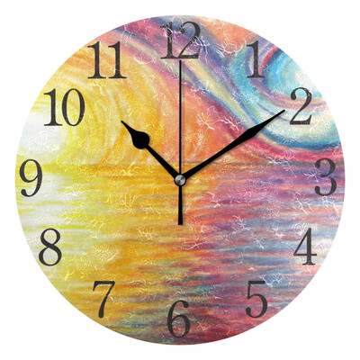 

Wall Clock Arabic Numerals Design Colorful Ink Round