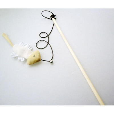

Pet Cat Toy Kitten Interactive Toy Stick Wand Teasing Feather Bell US Stock