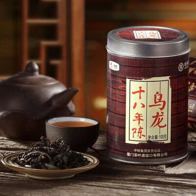 

COFCO Sea Dyke 18 Years Aged Da Hong Pao Oolong Tea Fujian Lao Cha 100g Tin