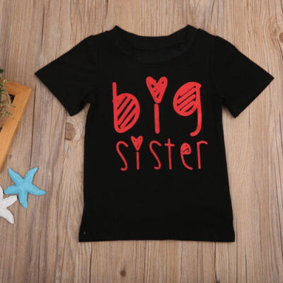 

Toddler Kids Baby Girls Summer Outfits Clothes T-shirt Tops Big Brother 2018