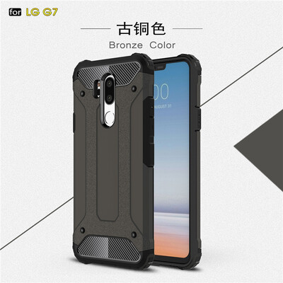 

Fivice LG G7 case Luxury Silicone Diamond Armor PC Hard Shell Phone Case