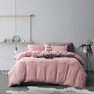 

Yalu free four sets of home textiles cotton button kit 15 m -18 m bed bed linen 200 230cm cherry powder