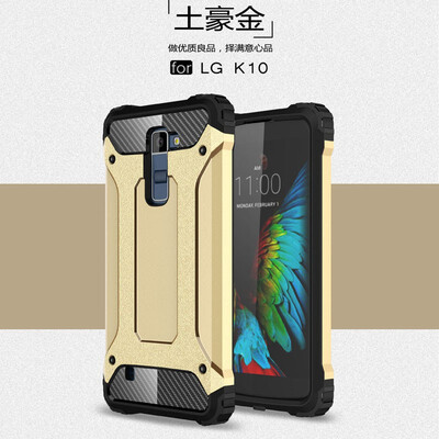 

Fivice LG K10 case Luxury Silicone Diamond Armor PC Hard Shell Phone Case