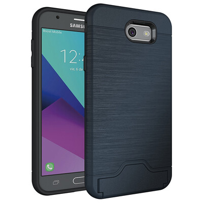 

Fivice Samsung J7 2017 Case TPU all-inclusive anti-drop brushed card with bracket mobile phone case