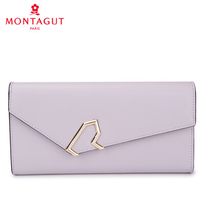 

Montagut MONTAGUT wallet female long clutch bag business fashion large capacity three fold wallet tide wild simple clutch bag R2322411023 pink