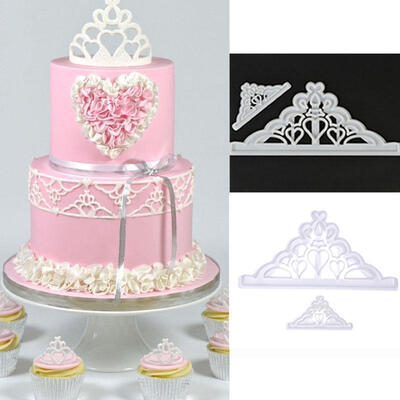 

UpperX 2pcsset Crown Plastic Fondant Cutter Cake Mold Fondant Mold Fondant Cake Decorating Tools