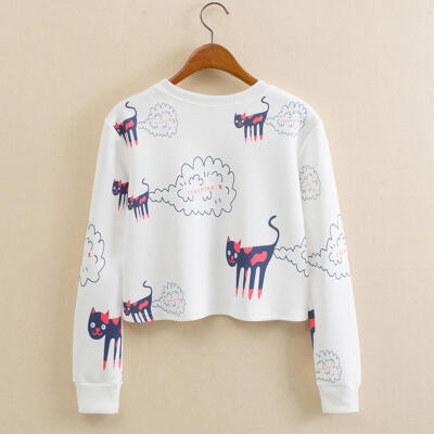 

Women Ladies Hoodie Jumper Sweatshirt Tops Sweater Pullover Outerwear Coat Print