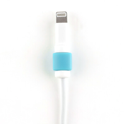 

San Diego (sendio) Apple phone data line anti-breaking protective cover iPhone rechargeable cable data cable protector lake blue