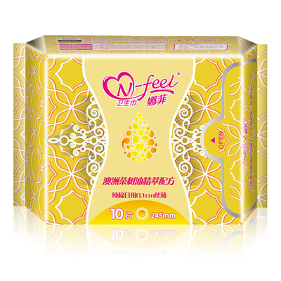 

Nafi sanitary napkin 3D convex convex cotton surface plus night with 350mm 6 leak-proof breathable light absorption after the leakage barrier